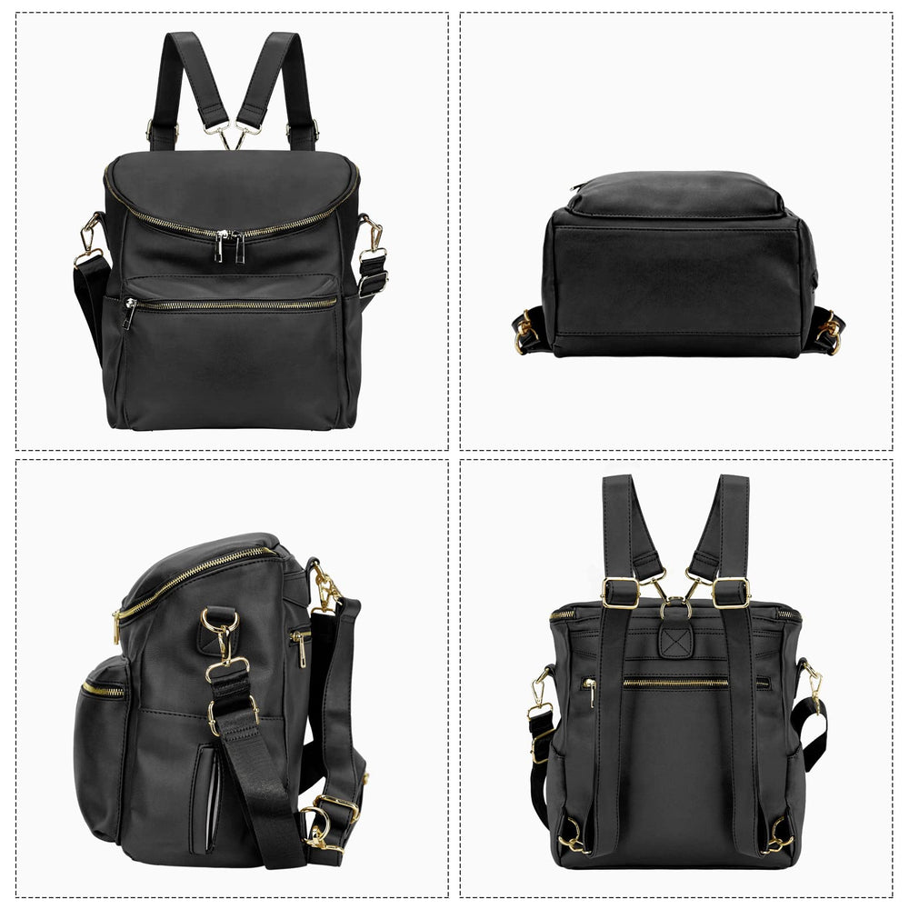 Minsong diaper bag backpack with insulated bottle pockets for on-the-go drinks.
