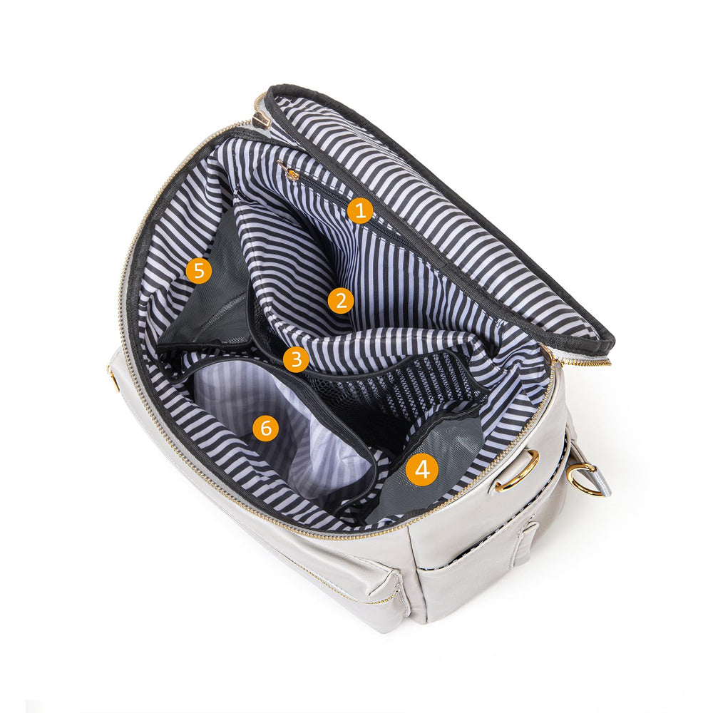 Minsong diaper bag backpack organized pockets offer quick access to baby essentials.
