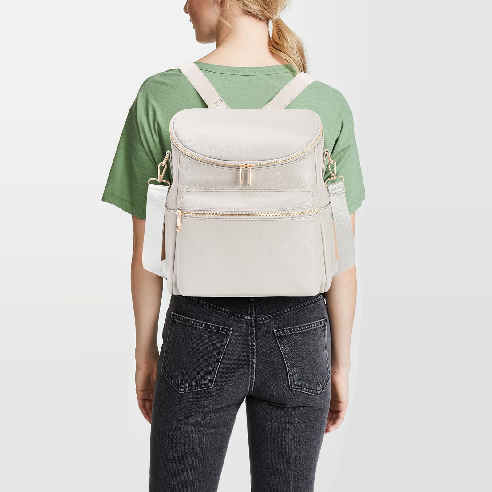 Minsong diaper bag backpack waterproof exterior withstands spills and weather.