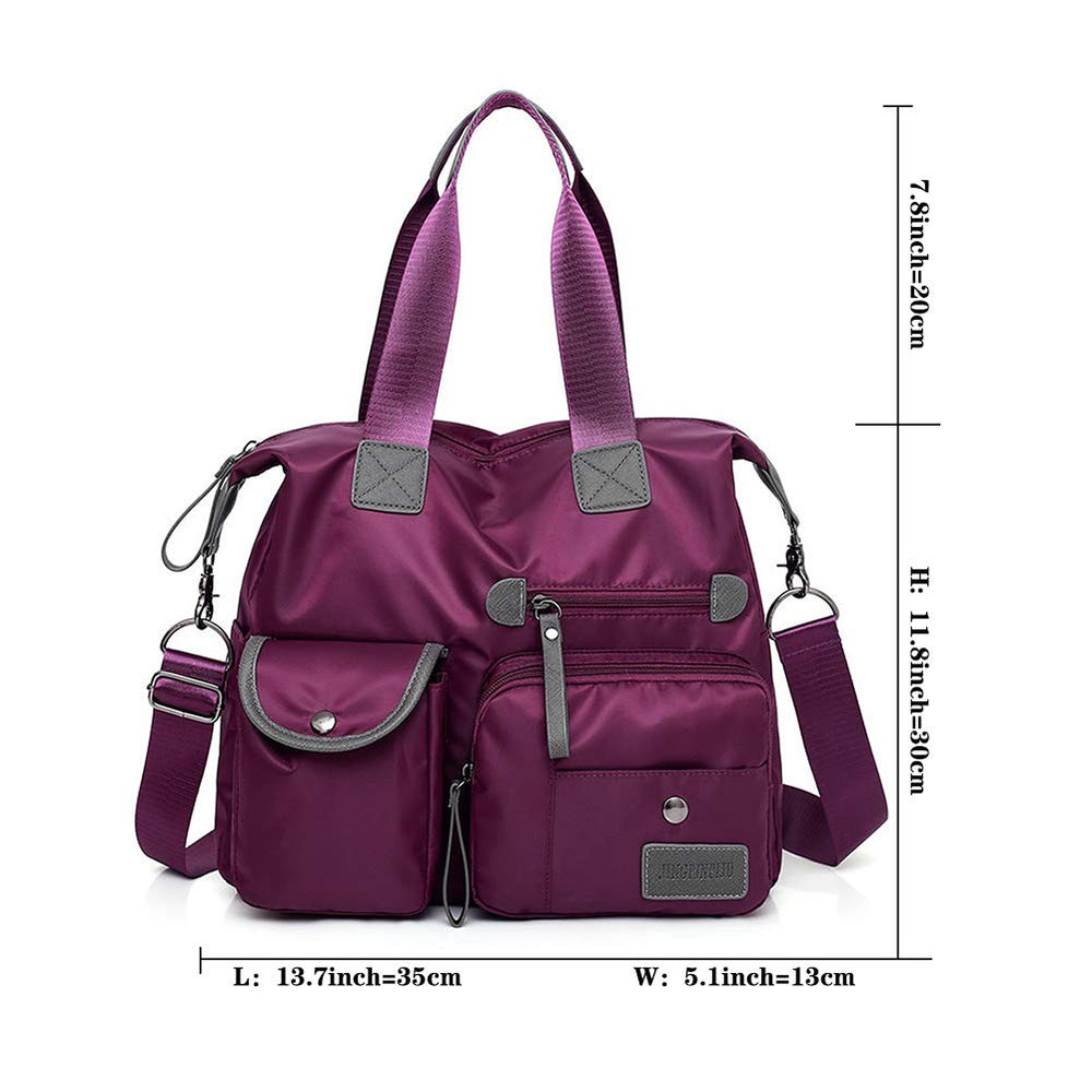 MINTEGRA Nylon Tote Bag dimensions indicate large but portable everyday carry.