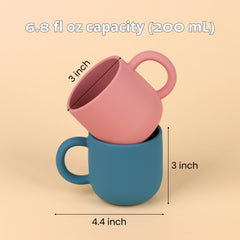 Mintlyfe pack-2 silicone mug close-up; ergonomic design for little hands.