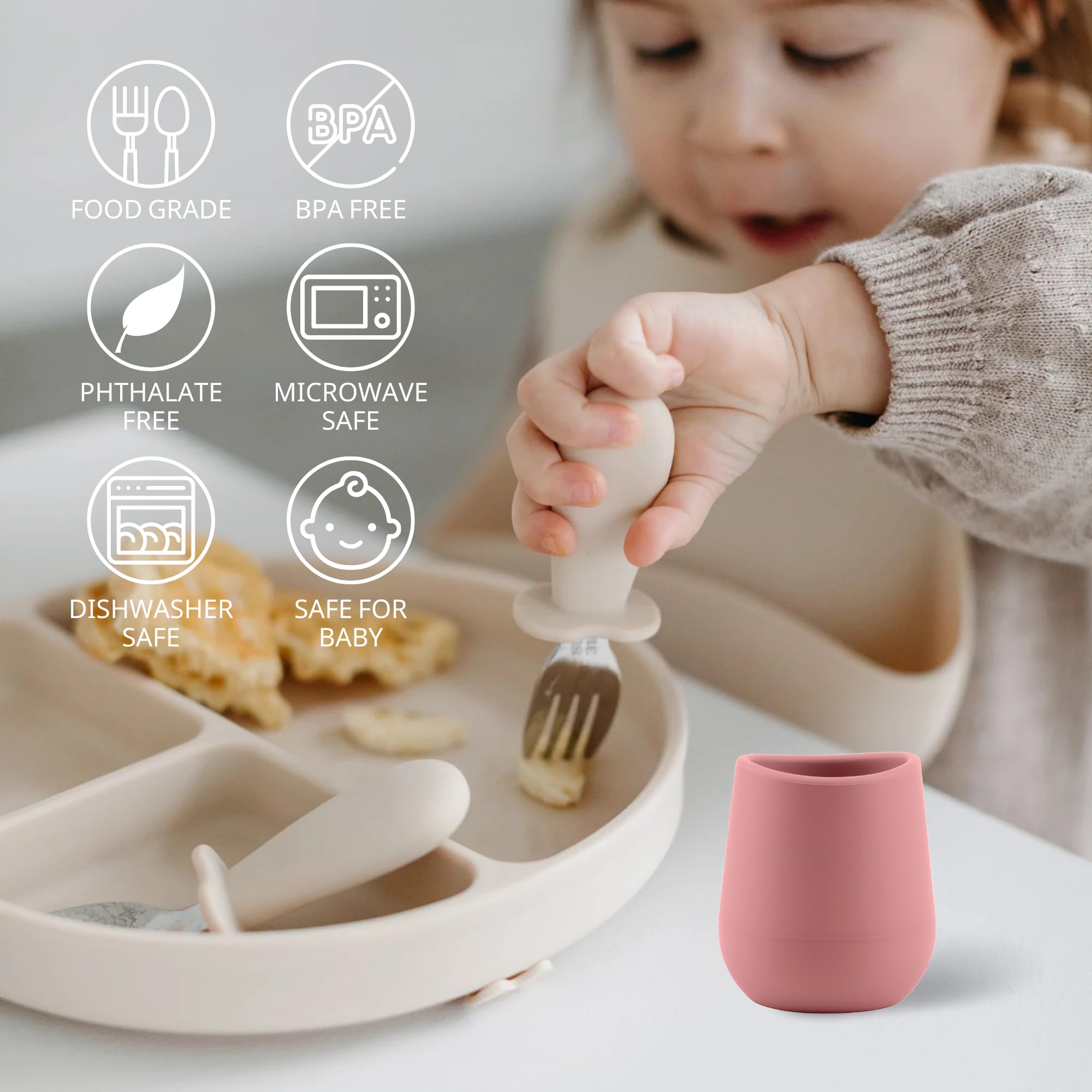 Mintlyfe silicone baby cups gentle rim for sensitive gums