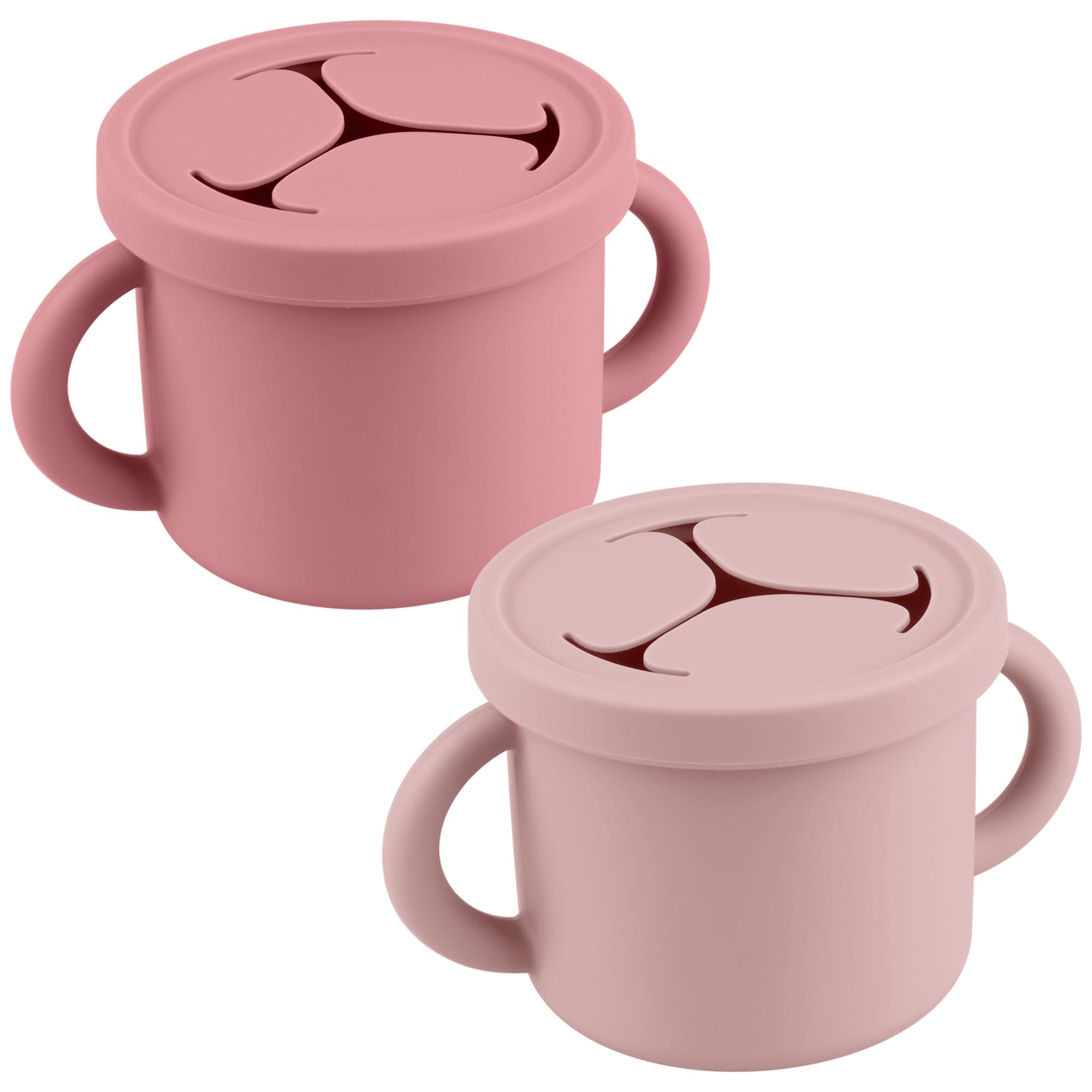 Mintlyfe snack cups for toddlers grip-handles show easy-grip design for mess-free snacking.