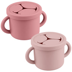 Mintlyfe snack cups for toddlers grip-handles show easy-grip design for mess-free snacking.