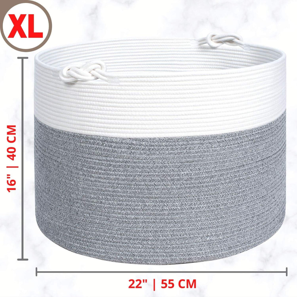 MINTWOOD extra-large basket care note highlights simple reshaping to original form