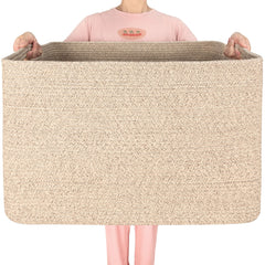 MINTWOOD Design 112L blanket basket front view helps keep blankets organized and accessible.