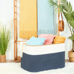 MINTWOOD Design 112L blanket basket side view for neat entryway organization