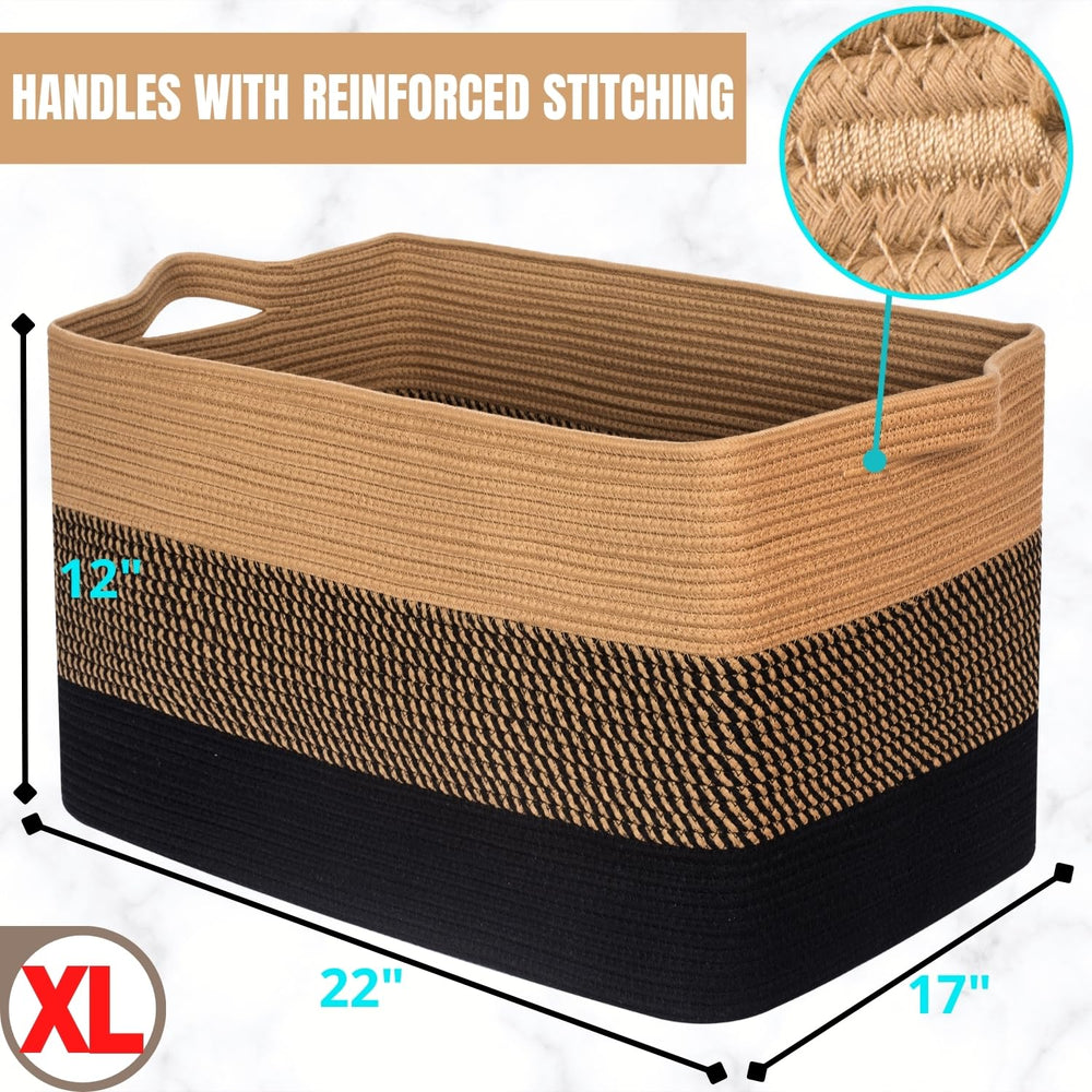 MINTWOOD Design blanket basket in entryway holds shoes or toys