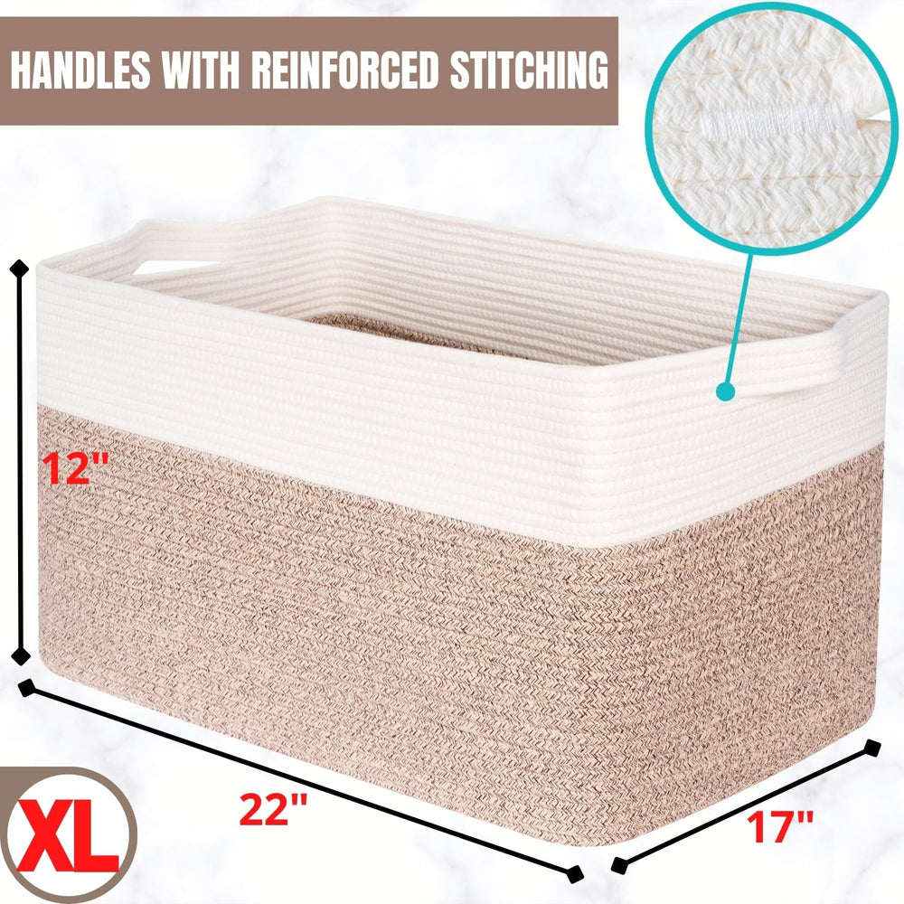 MINTWOOD Design 22in blanket basket ideal for laundry organization.