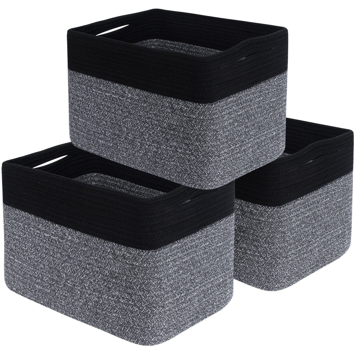 MINTWOOD Design 3-Pack Baskets on a shelf for organized decor.