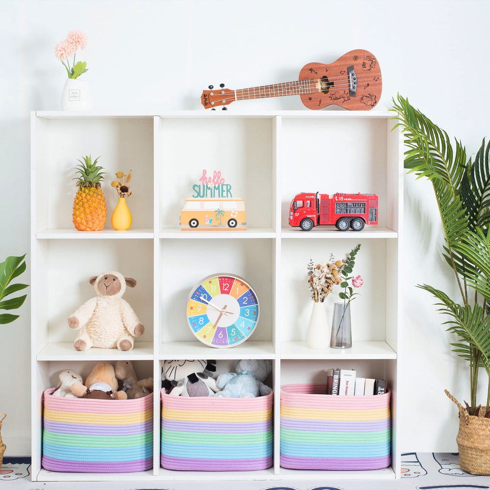 Mintwood Design decorative basket on nightstand adds style while organizing essentials.