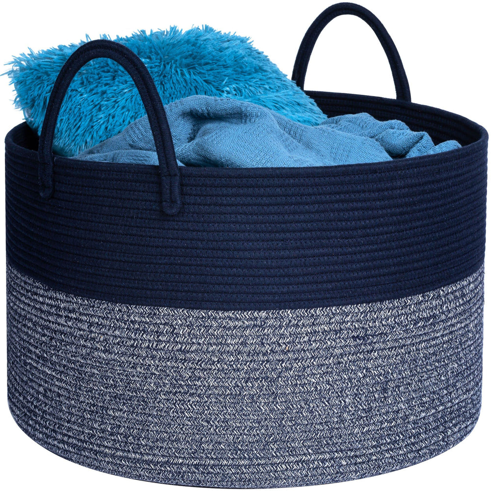 MINTWOOD Design extra-large basket navy blue folded storage option saves space