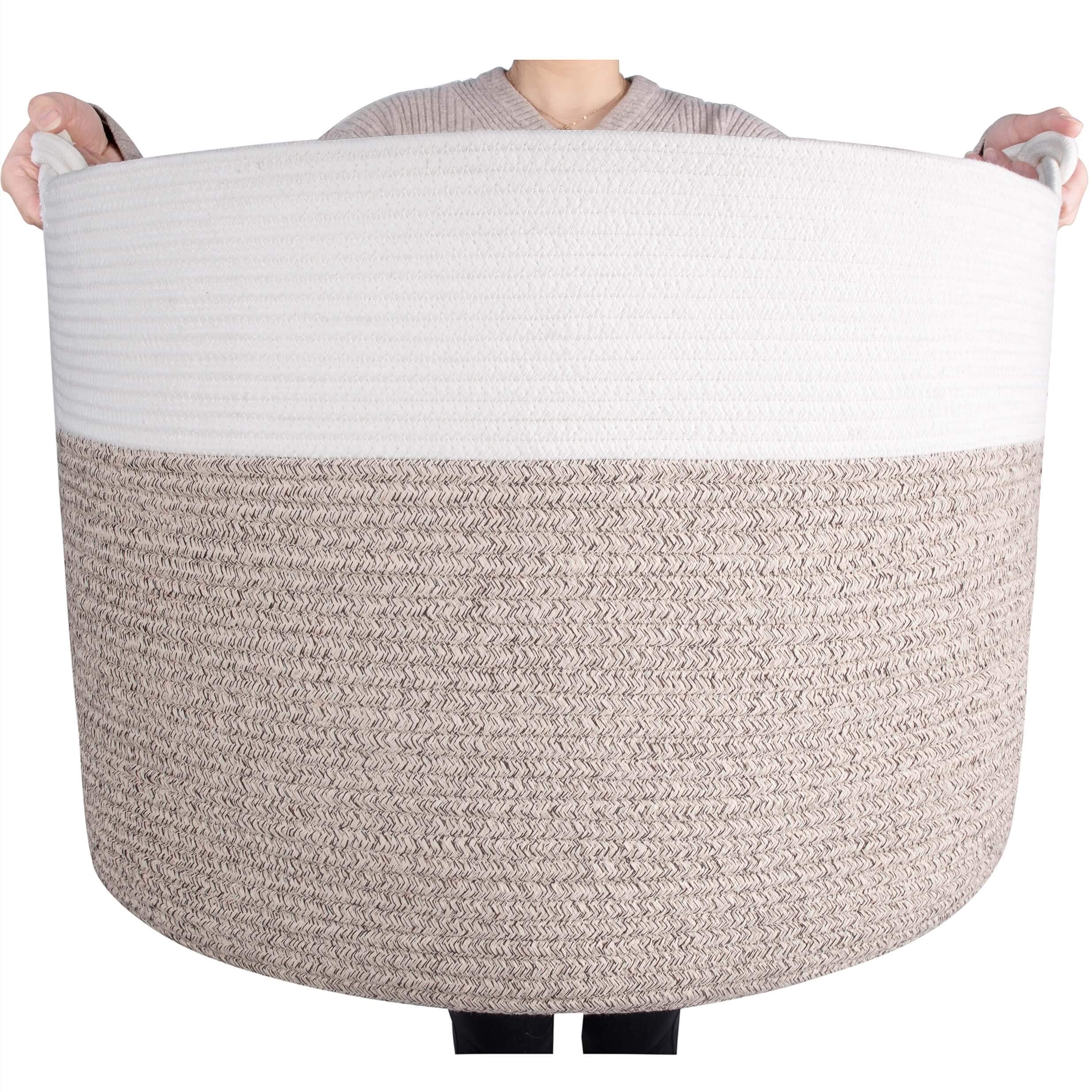 MINTWOOD Design extra-large basket with woven detail for versatile storage.