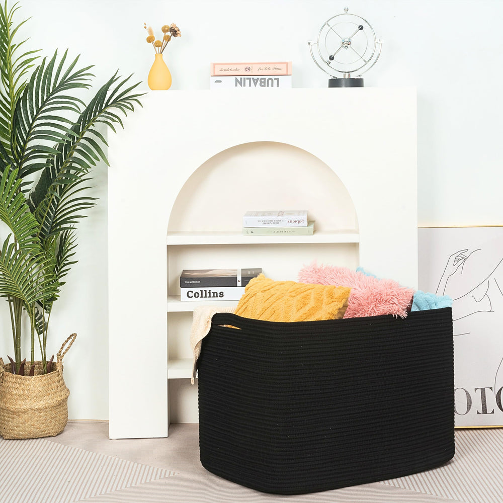 MINTWOOD Design large basket packaging crease view, noting fold-flat storage when not in use.