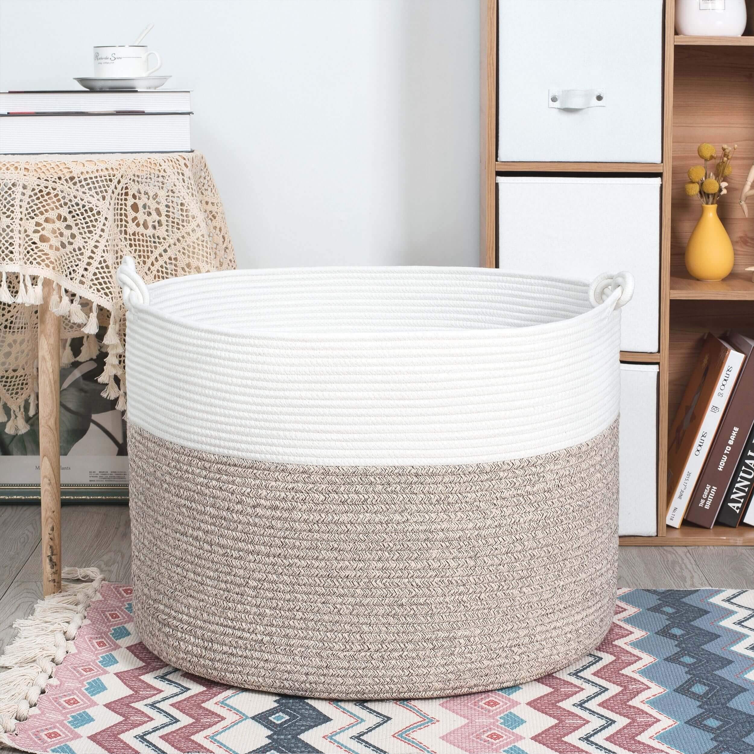 MINTWOOD Design laundry-hamper demonstrates large-capacity organization for clothes.