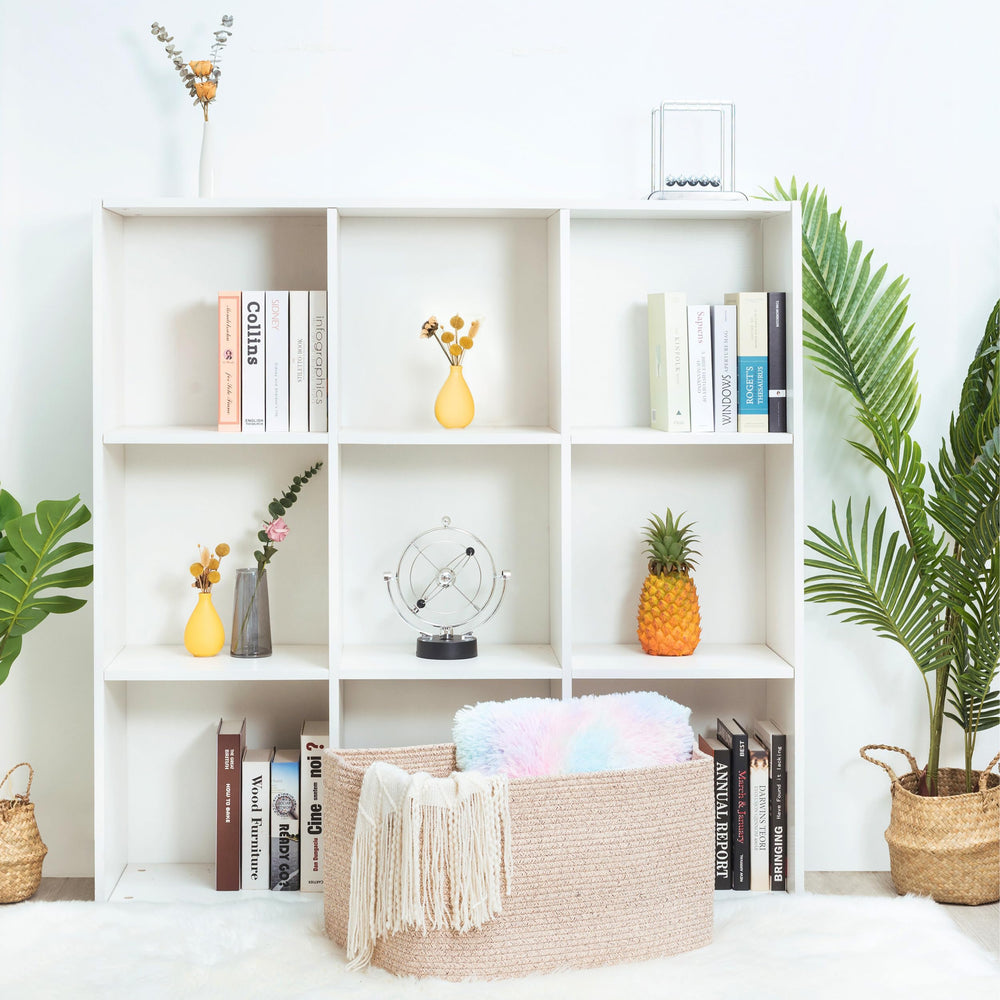 MINTWOOD Design living room setup features rope basket as decorative storage.