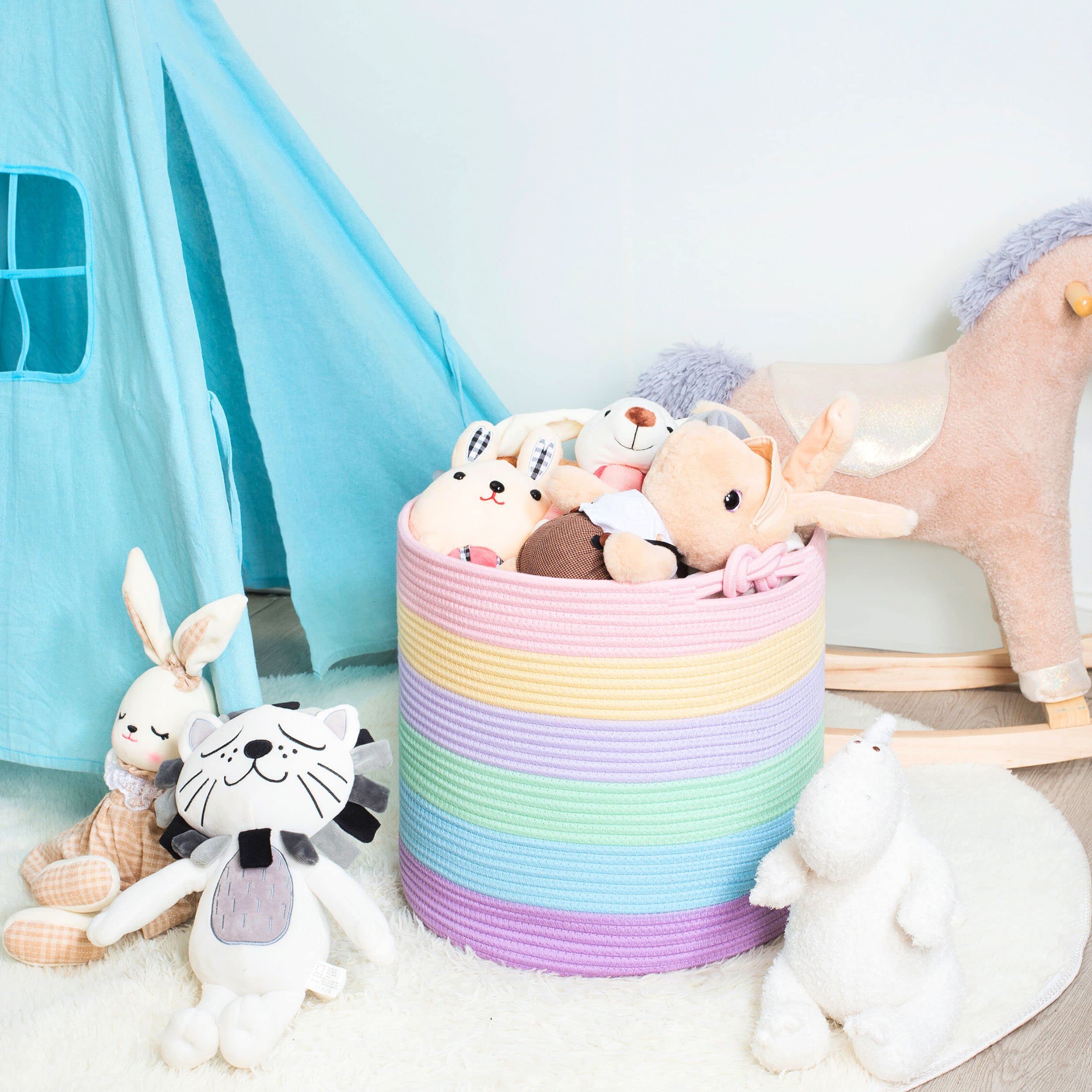 MINTWOOD Design MD-135 stuffed-toy organization basket offering cozy fabric and easy access