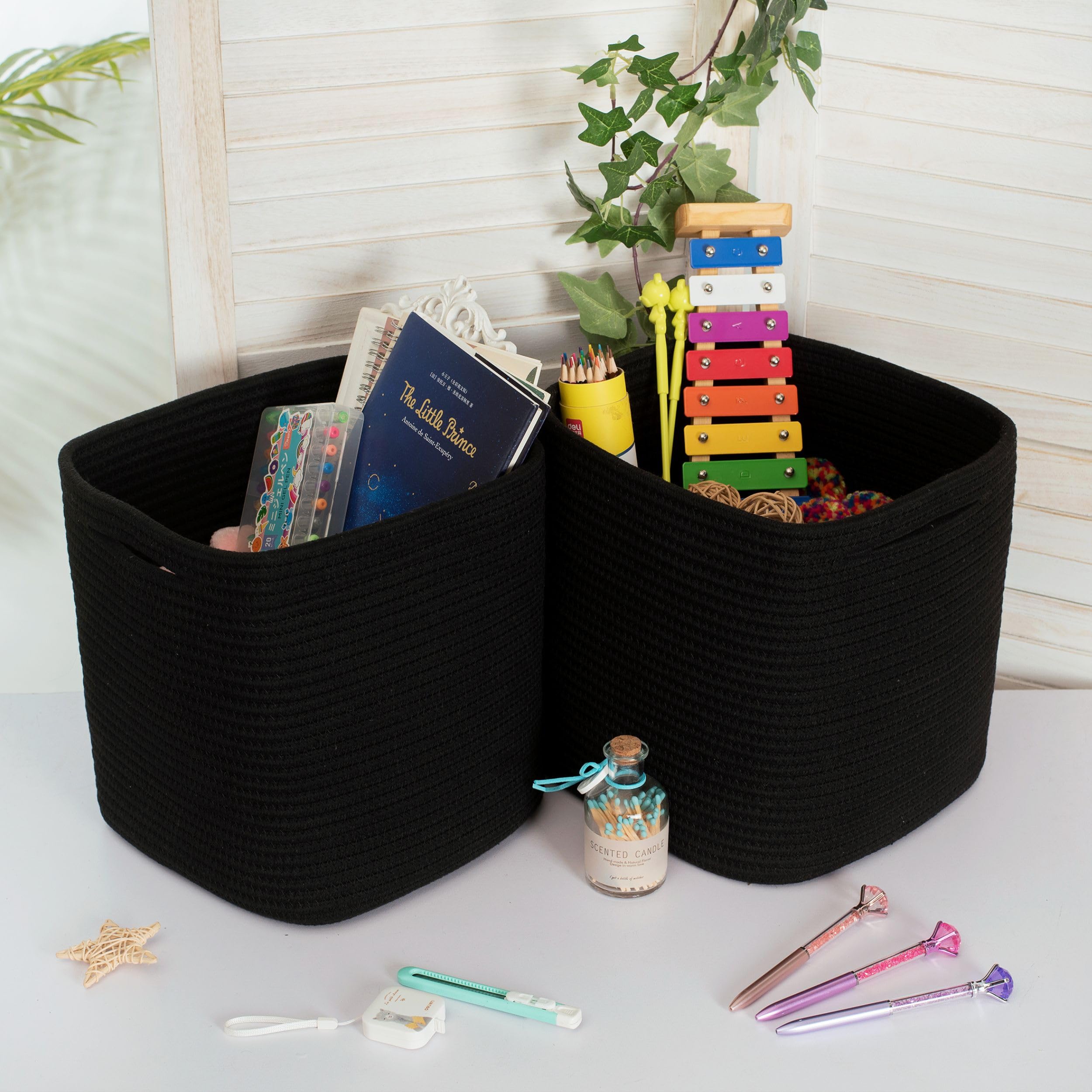 MINTWOOD Design 3-Pack beside a nightstand for calm bedside storage