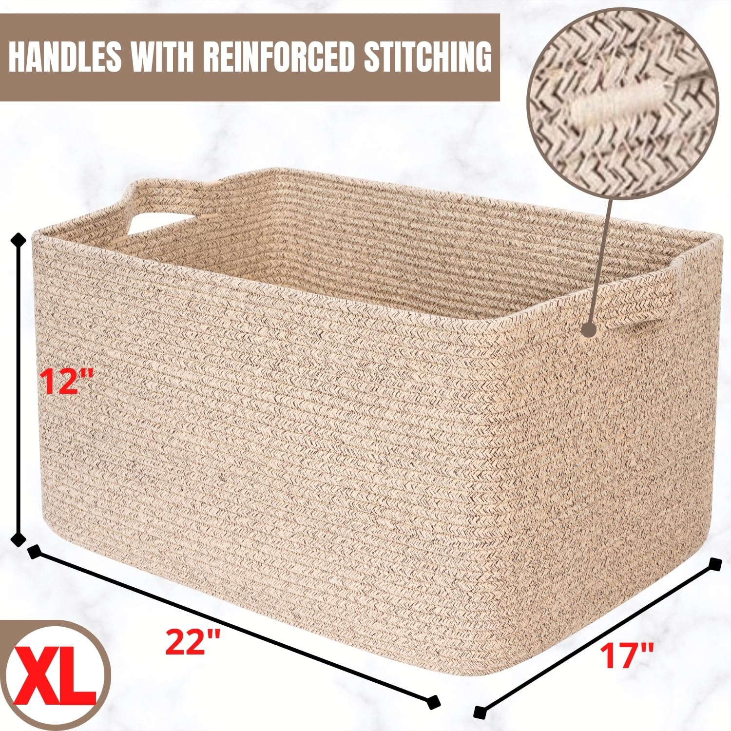 MINTWOOD Design oatmeal color basket complements decor while storing toys, magazines, or books.