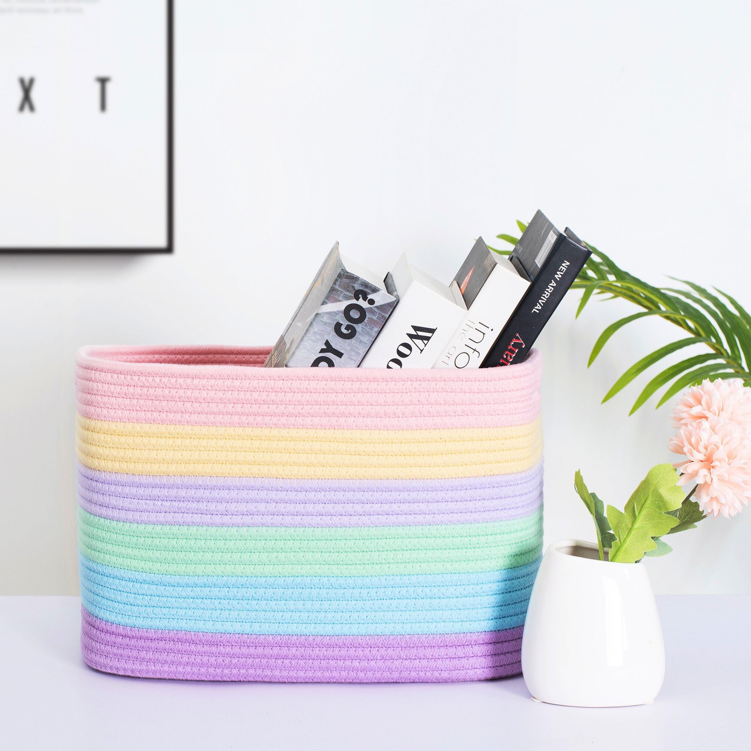 Mintwood Design pastel rainbow weave close-up shows soft texture and premium craftsmanship.