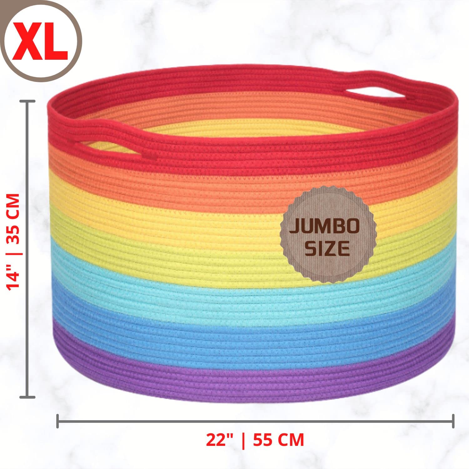 MINTWOOD Design rainbow basket folded flat in packaging ready to use