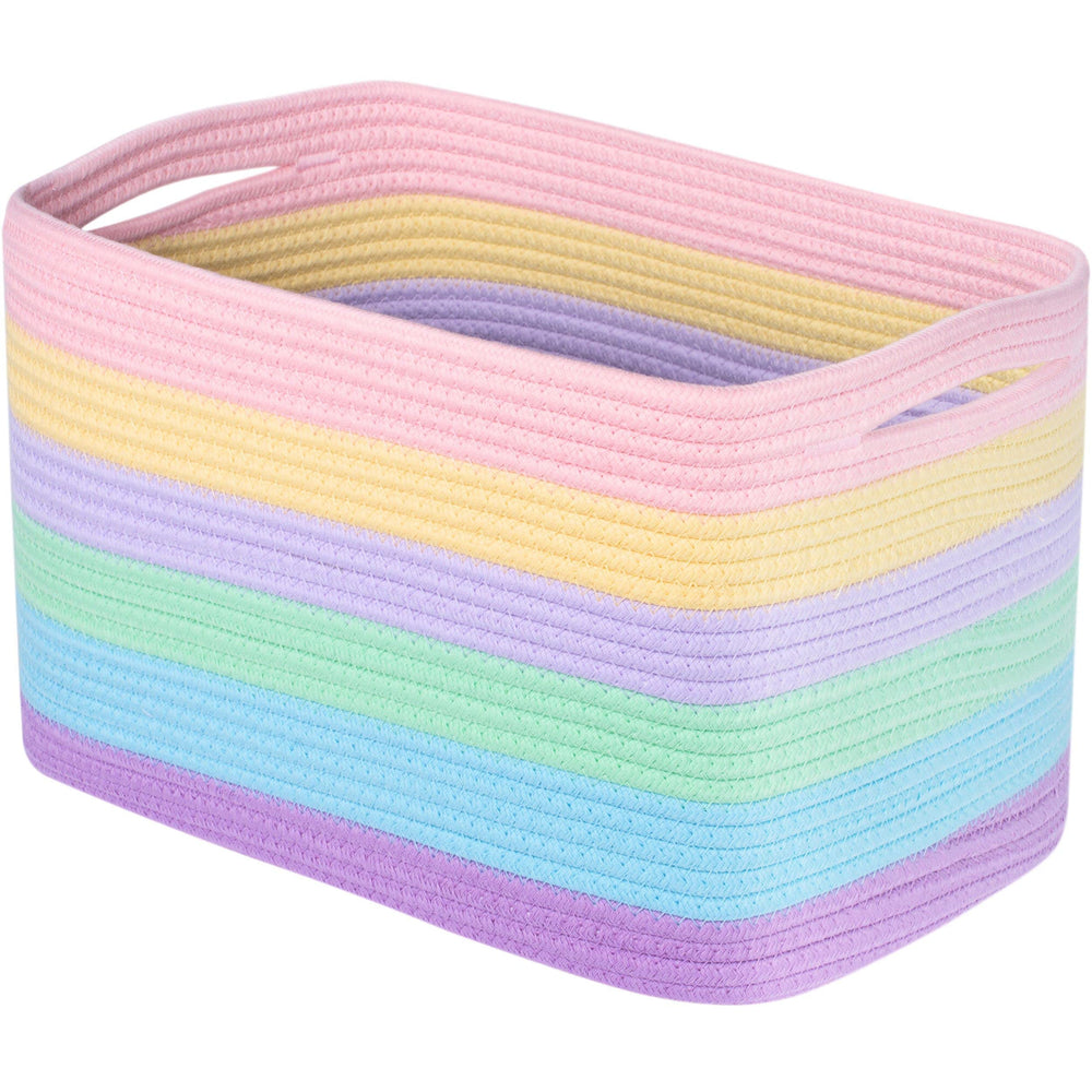 Mintwood Design storage basket on shelf for organized display and pastel decor.