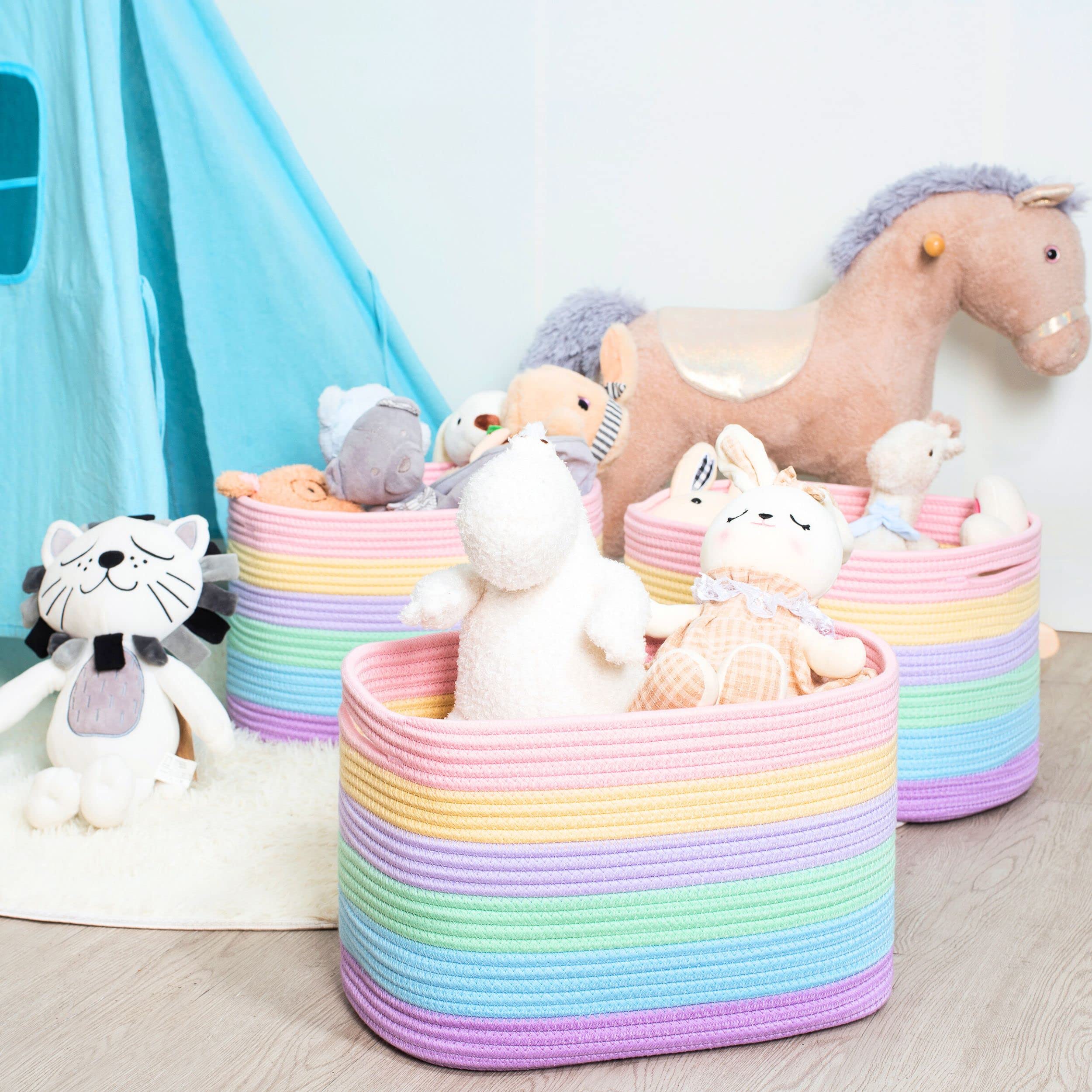 MINTWOOD Design storage bins in a playroom display, organizing toys neatly.
