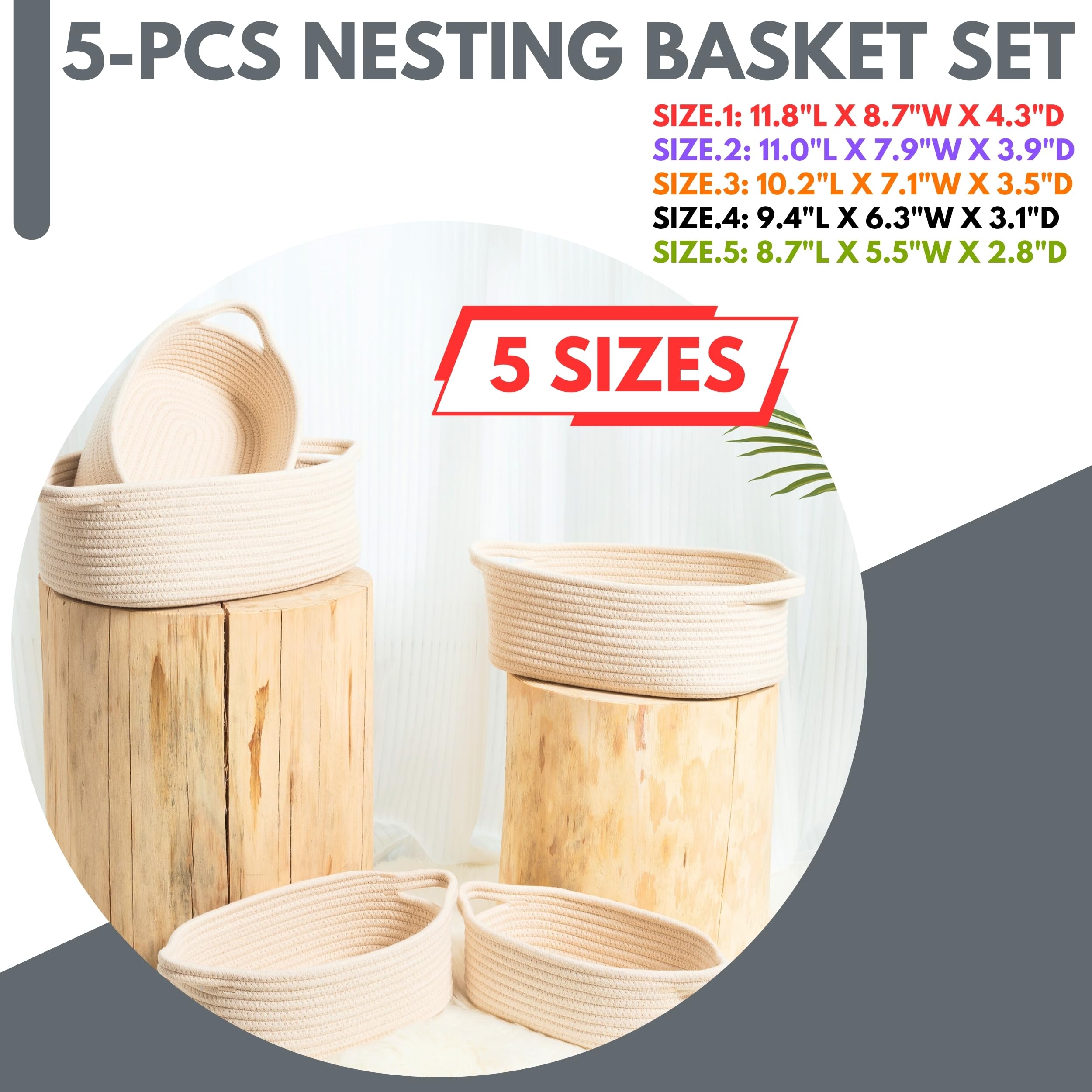 MINTWOOD Design woven rope basket adds decor while organizing essentials.