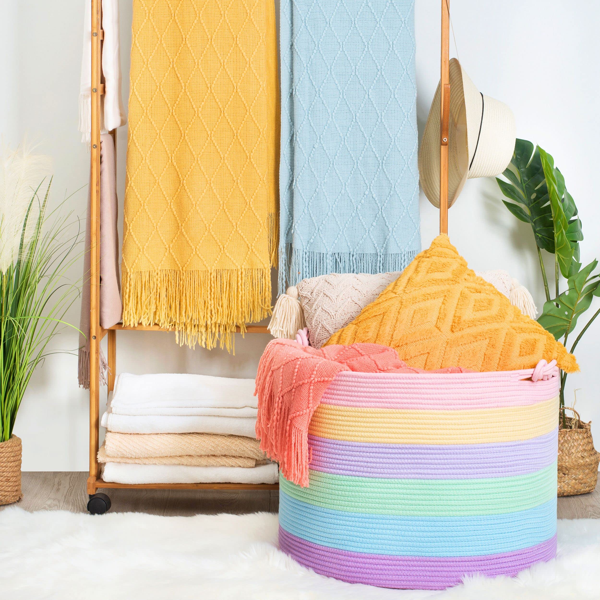 MINTWOOD Design XXXXLarge basket folded for collapsible storage and travel convenience