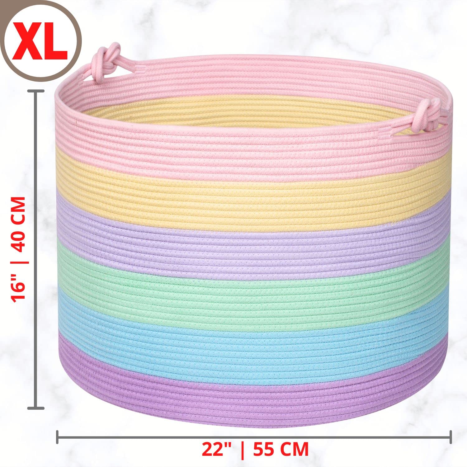 MINTWOOD Design XXXXLarge basket soft cotton rope texture enhances cozy home decor