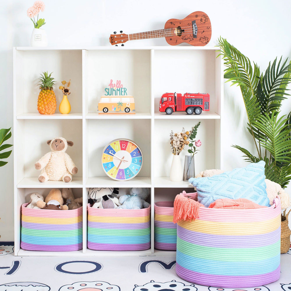 MINTWOOD Design XXXXLarge basket in nursery helps organize toys and essentials