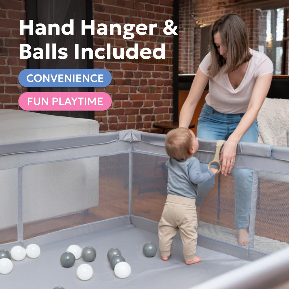 MioTetto Baby Playpen twins-use arrangement supports shared play.