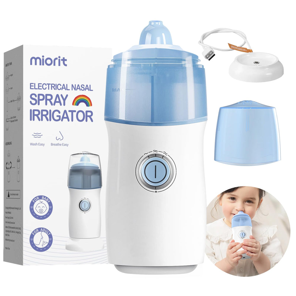 MIORIT electric nasal spray irrigator front view for gentle kid-friendly nasal rinses