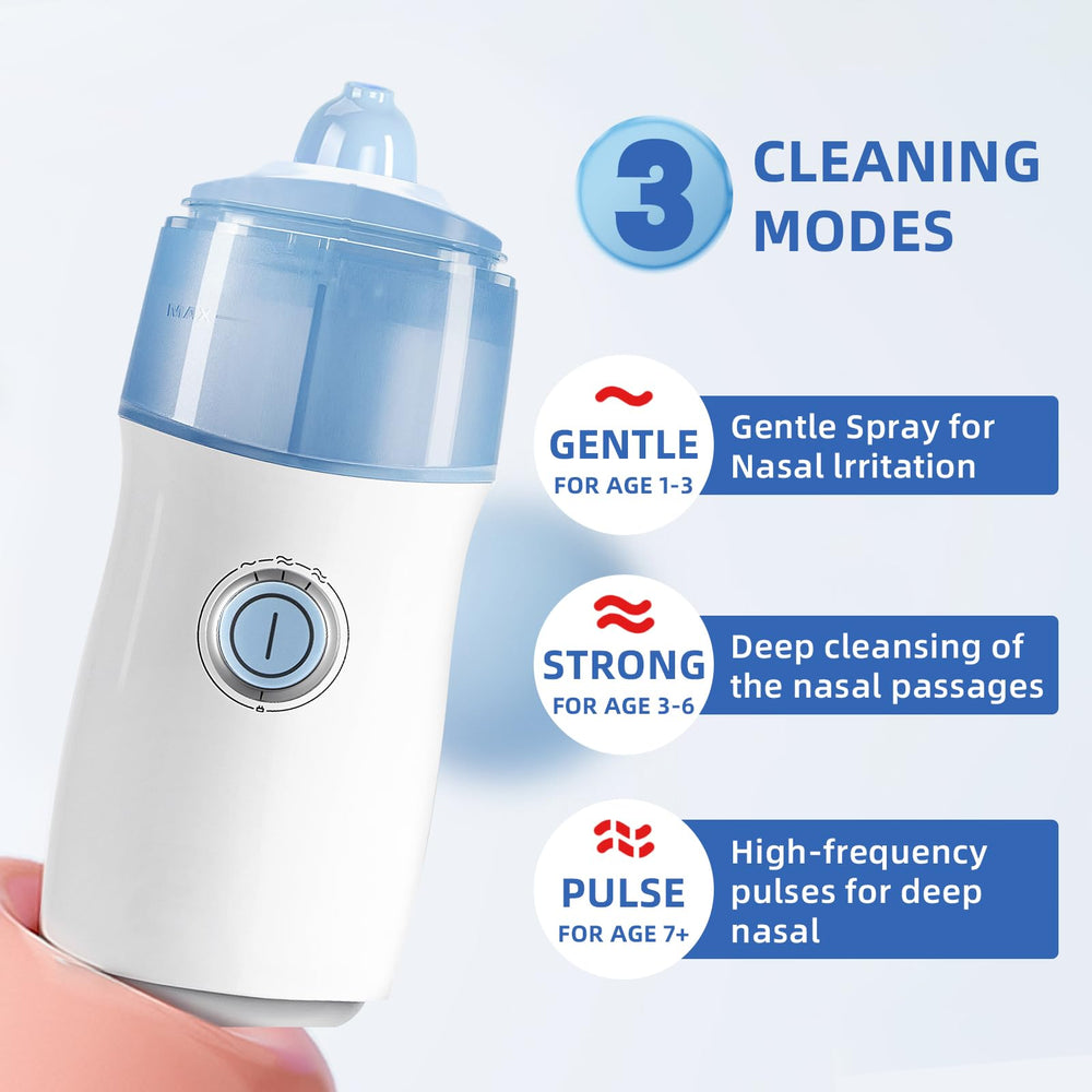 MIORIT nozzle close-up with soft adhesive tip protecting sensitive nasal passages