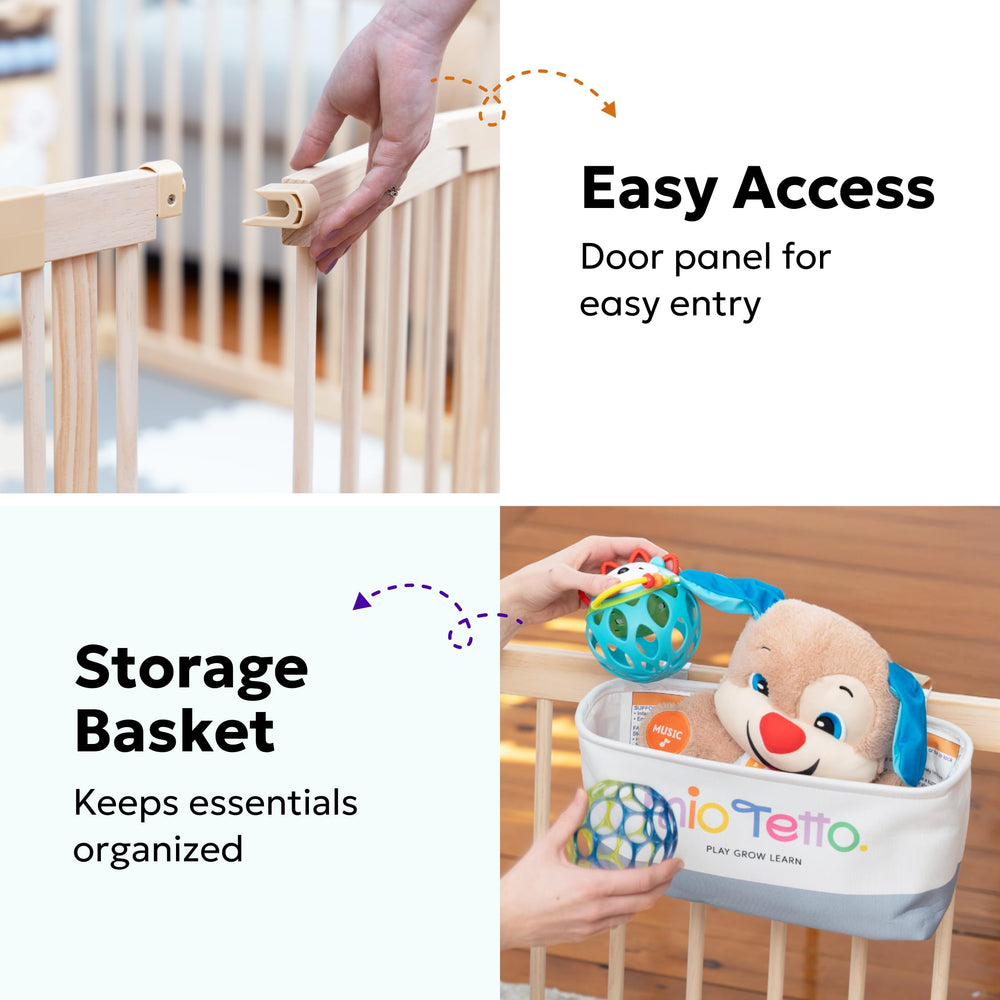 MioTetto Activity board engagement: built-in toys support sensory development and coordination.