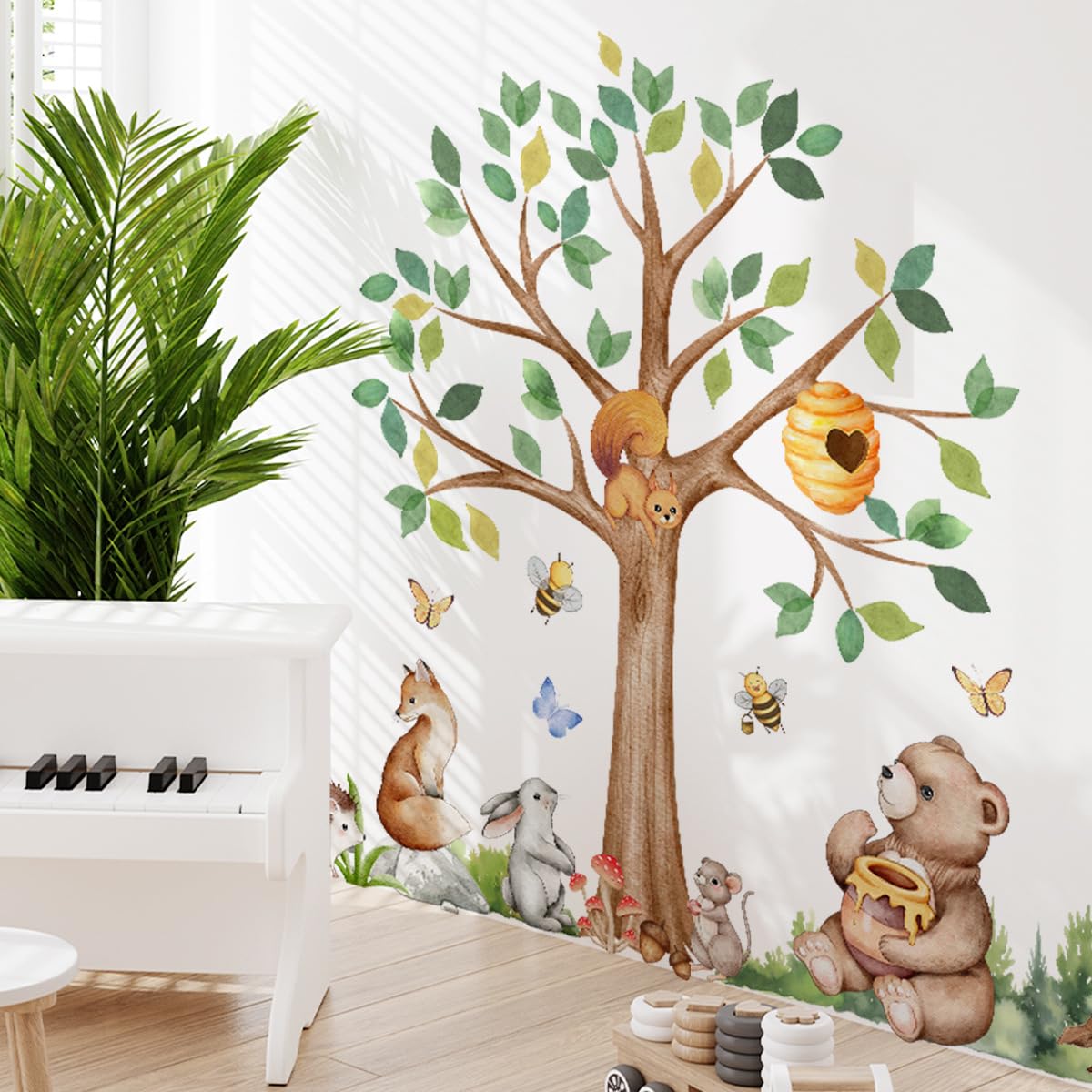 Mirabuy forest scene decor anchors a nursery, bedroom, or playroom theme.