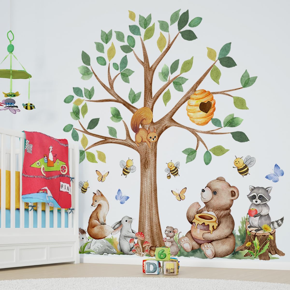 Mirabuy large woodland tree decal creates a stunning nursery focal point for imaginative play.