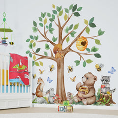 Mirabuy large woodland tree decal creates a stunning nursery focal point for imaginative play.