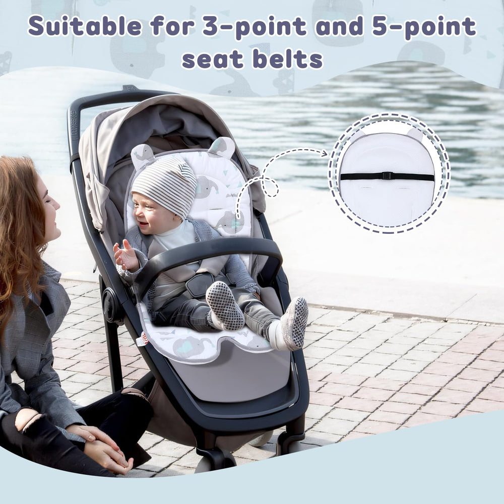 Miracle Baby carriage cushion adjustable harness holes for quick secure seating