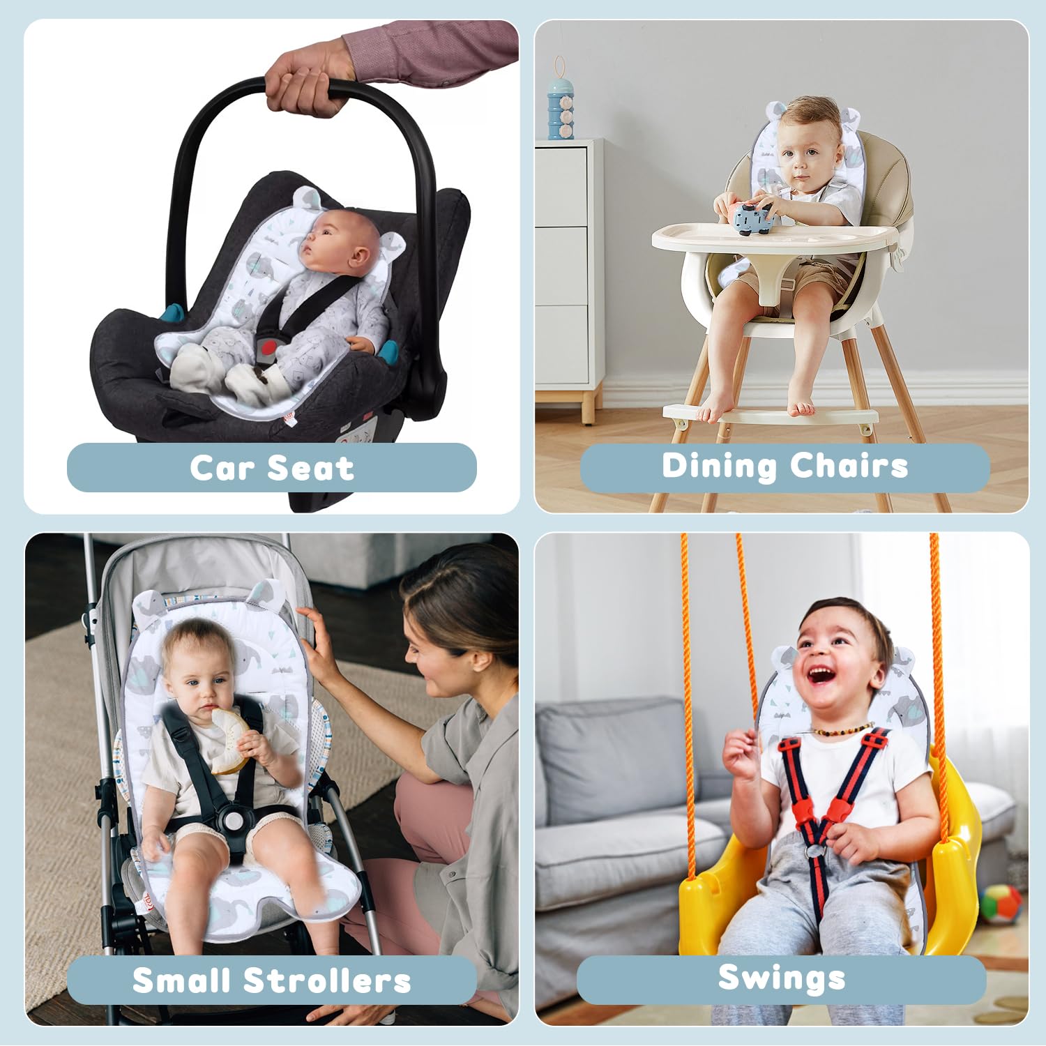 Miracle Baby carriage cushion cute ear design adds playful charm