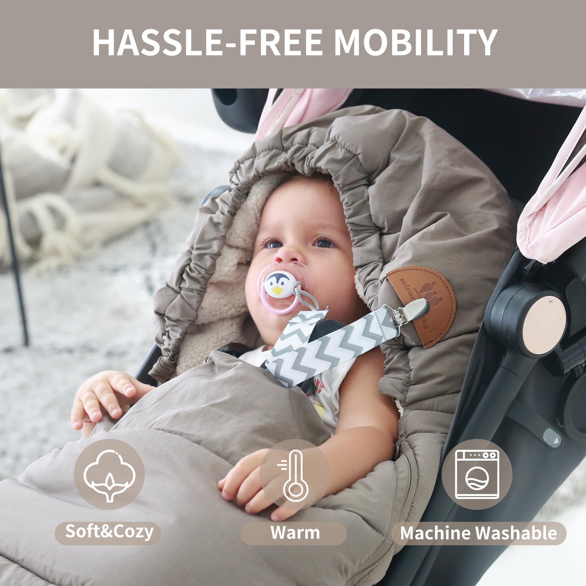 Miracle Baby bunting bag machine washable fabric for easy care
