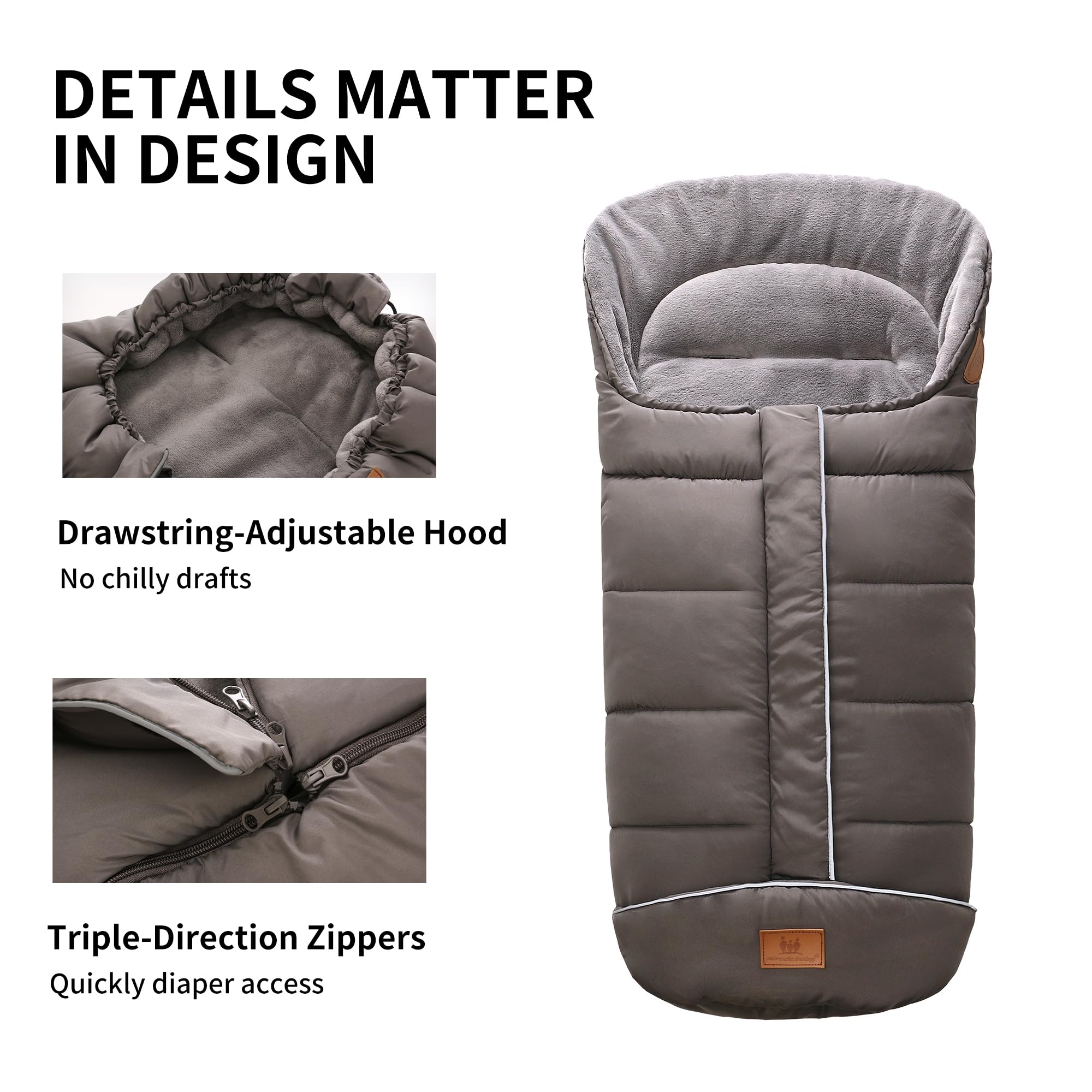 Miracle Baby bunting bag with zipper access for quick diaper changes.