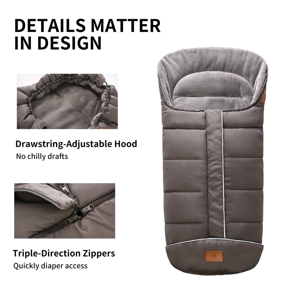 Miracle Baby bunting bag with zipper access for quick diaper changes.