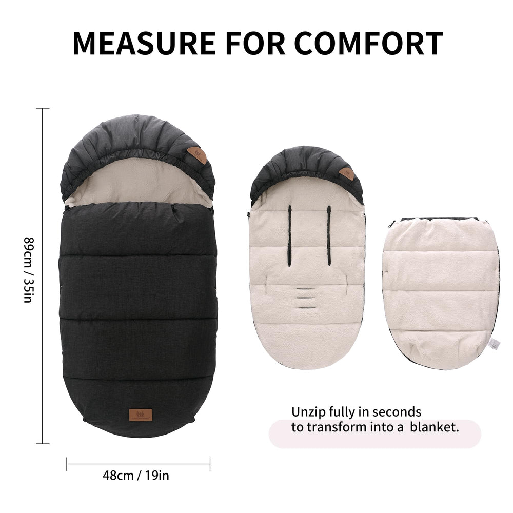Miracle Baby bunting bag universal fit suits many single-seat strollers.