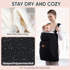 Miracle Baby carrier cover detachable liner adds easy-clean warmth for cold-weather snuggles.