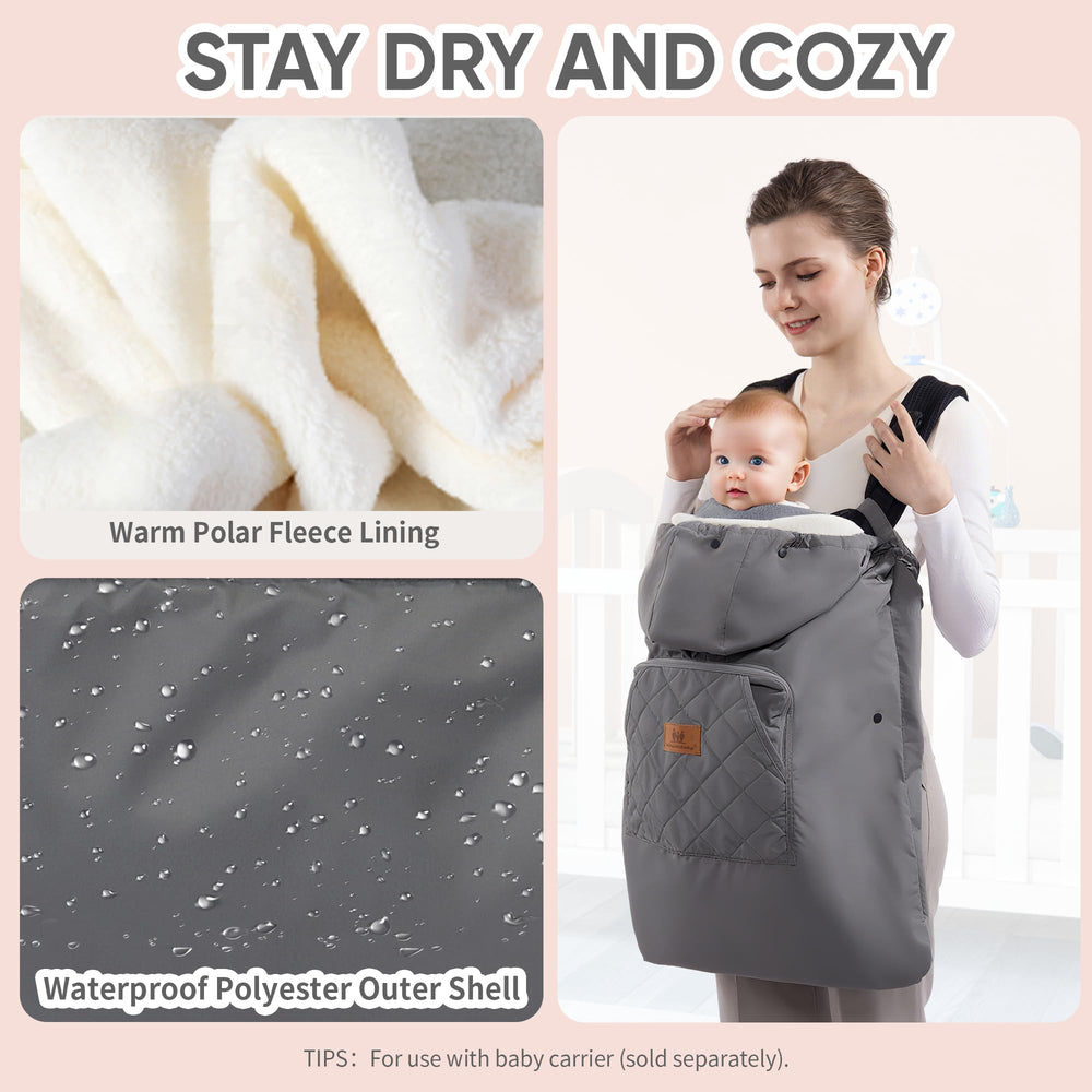 Miracle Baby Carrier Cover close-up on polar fleece lining for cozy warmth