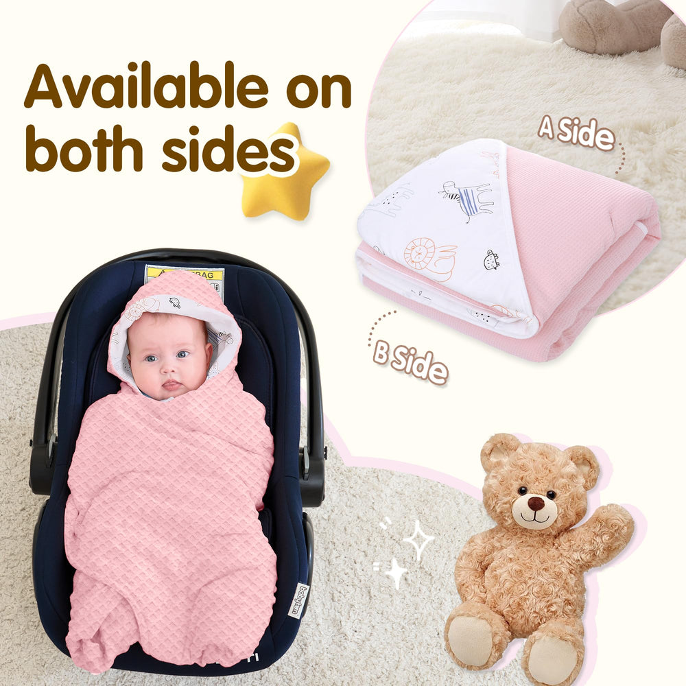 Miracle Baby car-seat fit ensures quick secure coverage during rides.