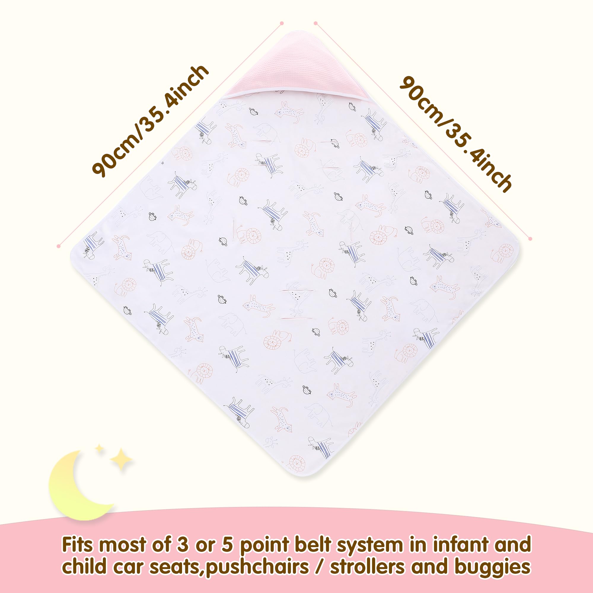Miracle Baby 35.4x35.4 size fits most carriers for chilly days.