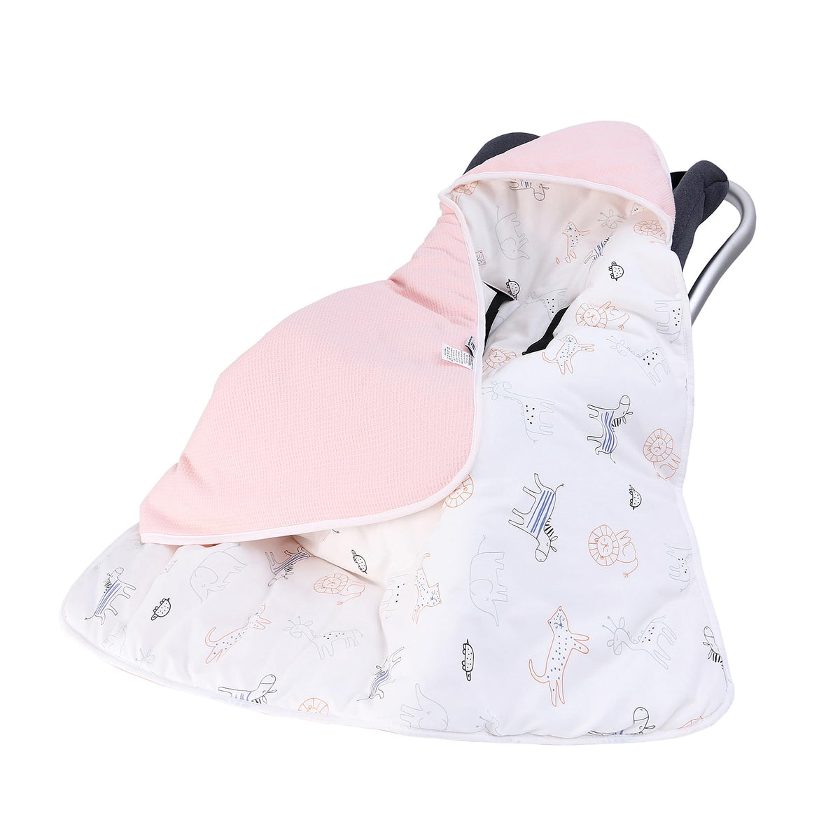 Miracle Baby carseat swaddle blanket waffle outer view for cozy autumn outings.