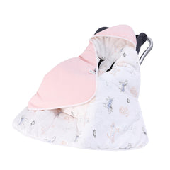 Miracle Baby carseat swaddle blanket waffle outer view for cozy autumn outings.